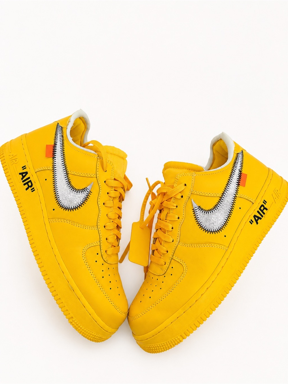 OFF-WHITE X NIKE AIR FORCE 1 LOW GOLD LEMONADE SIZE 9.5 - Picture 5 of 7